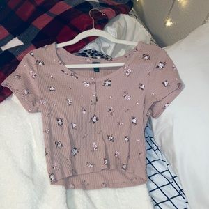 Wild Fable, Light pink shirt with flowers, size large, never worn!